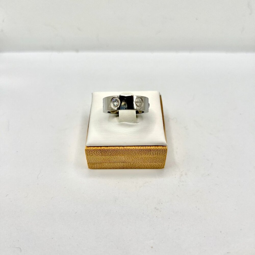Love Silver Ring with Czs - Size 5.5